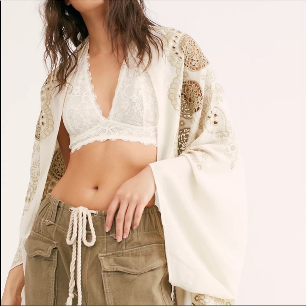 Free People Embroidered Kimono